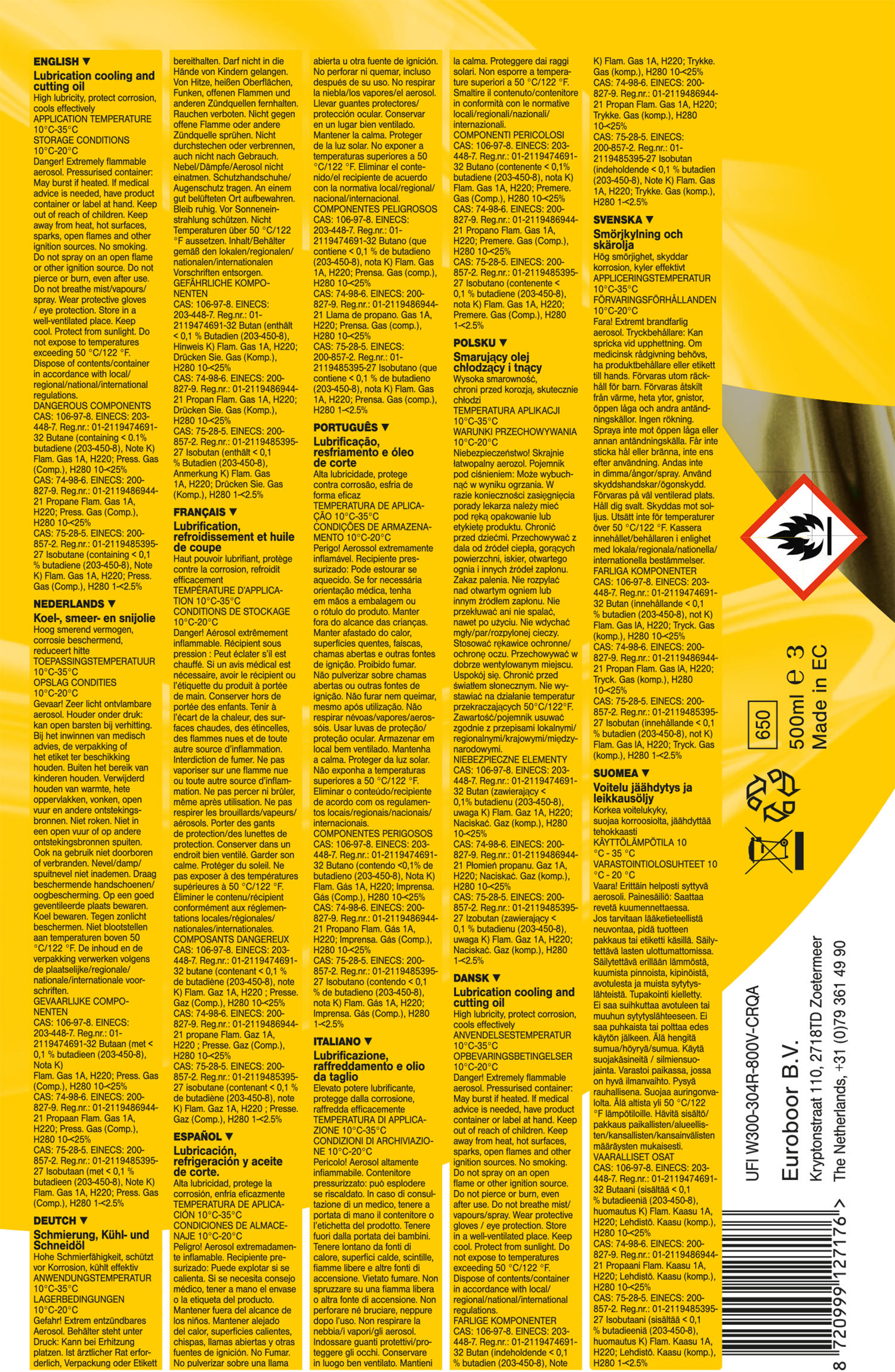 Cutting oil, 500 ml. Euroboor IBO-P.911.500/BIO - 17, 500 thumbnail 2