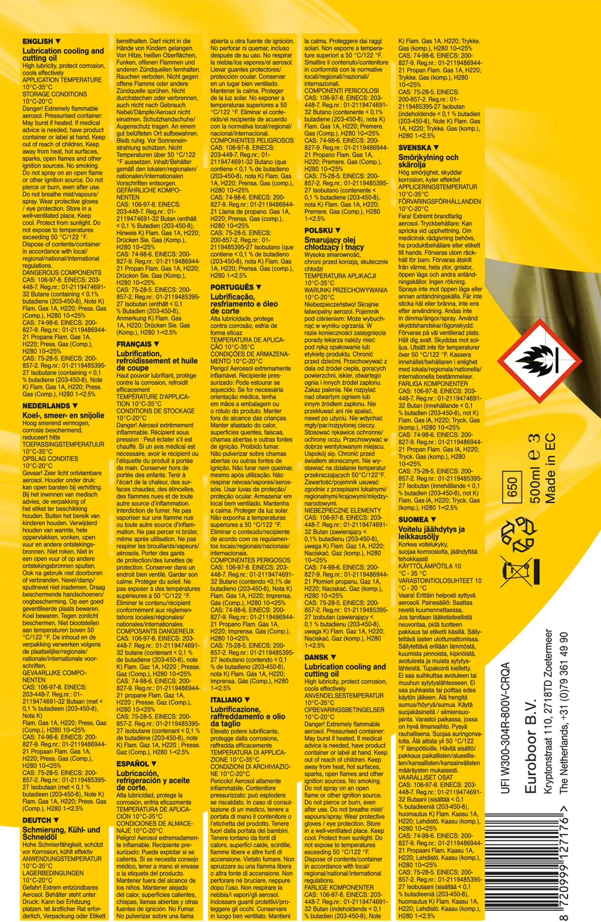 Cutting oil, 500 ml. Euroboor IBO-P.911.500/BIO - 17, 500 thumbnail 2