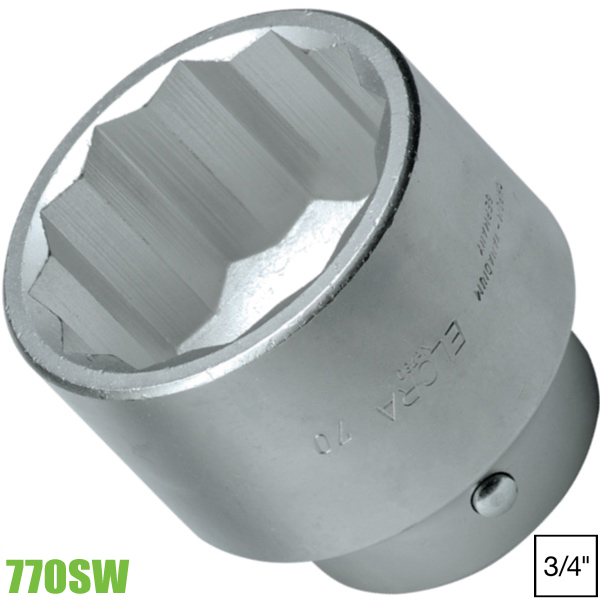 770SW Đầu chụp loại ngắn 12 cạnh vuông 3/4 inch Elora