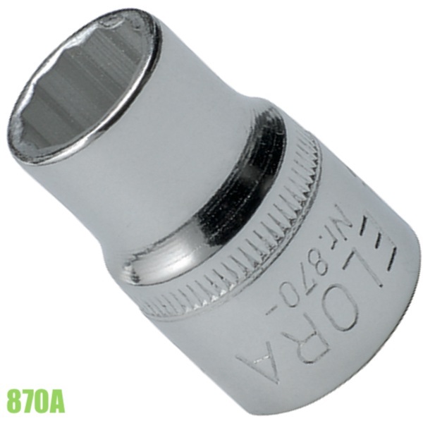 Đầu khẩu hệ inch ELORA 870A, vuông 3/8 inch, loại 12 cạnh DIN 3124 thumbnail 2