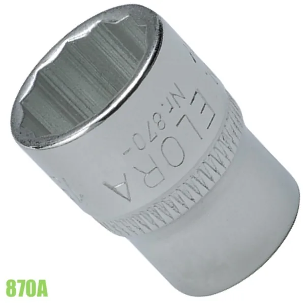 Đầu khẩu hệ inch ELORA 870A, vuông 3/8 inch, loại 12 cạnh DIN 3124 thumbnail 3