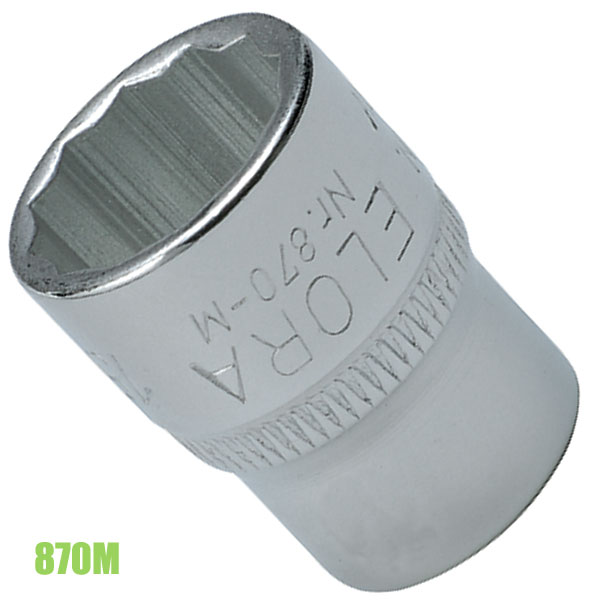Đầu tuýp hệ mét 12 cạnh ELORA 870M, vuông 3/8 inch, DIN 3124 thumbnail 2