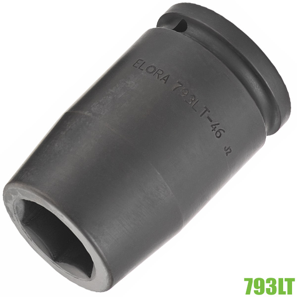 Đầu tuýp đen 6 cạnh hệ mét ELORA 793LT, đầu vuông 1.1/2 inch