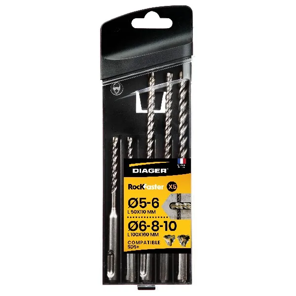Bộ 5 mũi khoan búa bê tông size Ø5-10mm