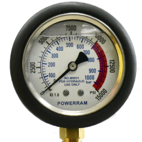 Đồng hồ áp suất Powerram M0039, 1000 bar cho hệ thống thủy lực