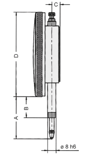 Kích thước vật lý vỏ ngoài đồng hồ so cơ Vogel Germany