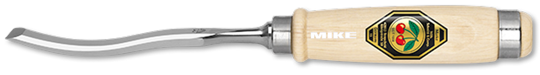 Đục gỗ lưỡi phẳng thân cong 1051, cán gỗ tiện tròn. Kirschen Germany