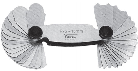 4721 Series Dưỡng đo đường kính 1,0-25mm, 15-17 lá bằng inox