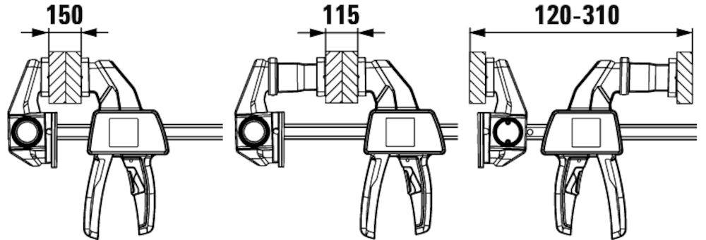 Bộ kẹp bàn nhanh EZR15SET, dùng 1 tay, lực kẹp 750N