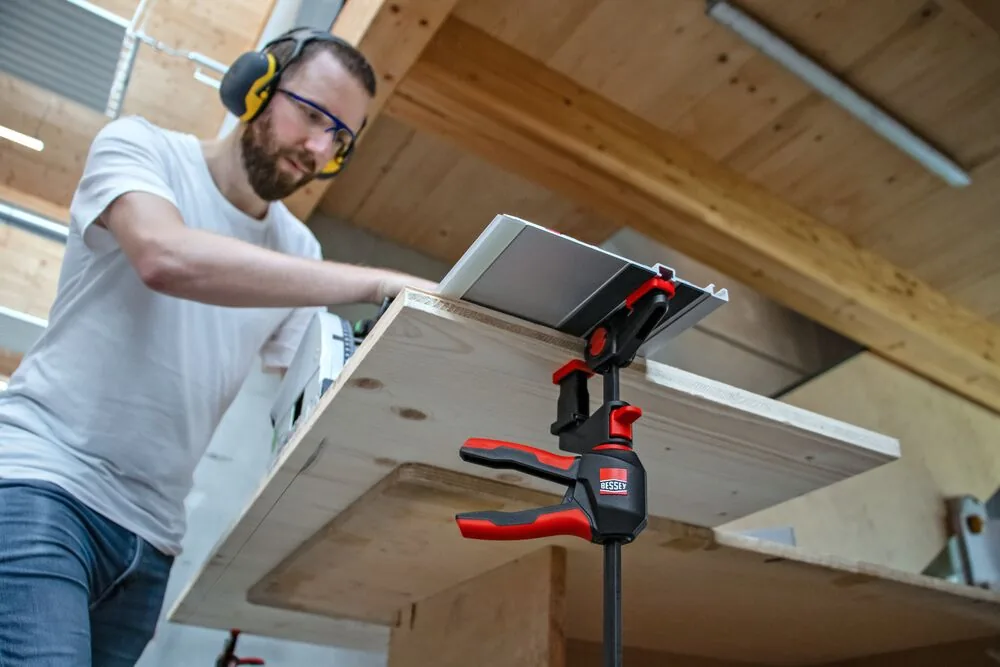 Bộ kẹp bàn xoay 360 độ cho thanh dẫn hướng BESSEY EZR360, ngàm mở 150mm, lực kẹp 750N thumbnail 6