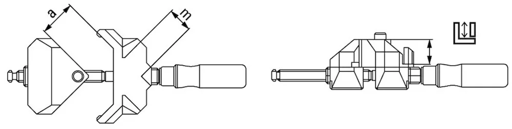 Kẹp góc vuông BESSEY WS6, eto kẹp góc 2x100mm, ngàm 36mm