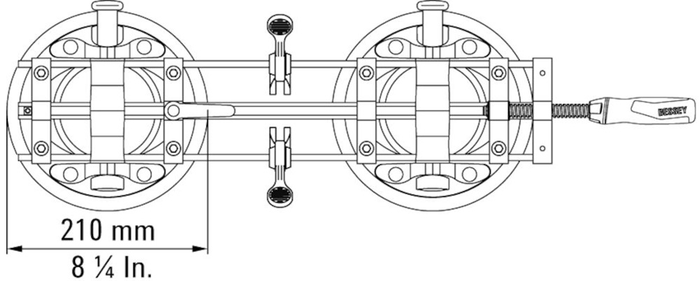 Cảo ghép nối BESSEY PS130 bằng giác hút chân không, 1200N