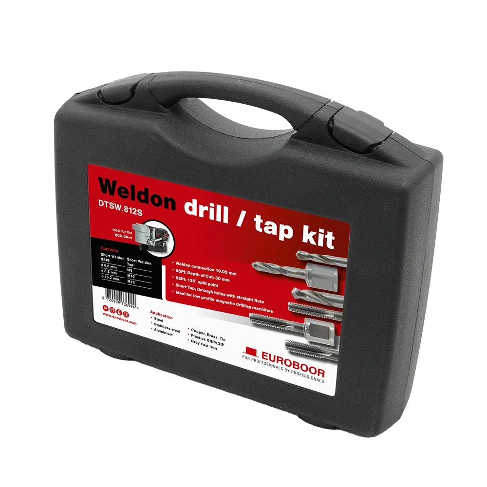 Drill & tap set, HSS-Co. Euroboor DTSW.812S - Includes 6 twist drills and taps M8 -M12, high spe thumbnail 3