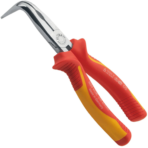 Kềm mỏ nhọn đầu cong 90 độ, cán cách điện VDE 1000V