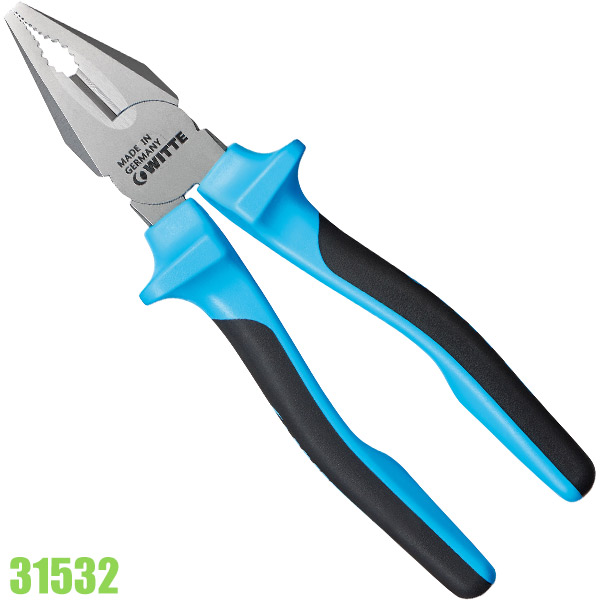 Kìm đầu bằng WITTE 31532, kìm đa năng 180mm cán nhựa Pro