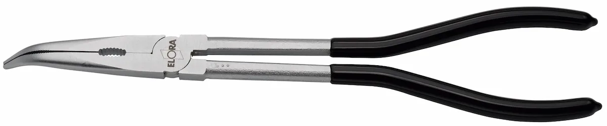 Kìm mỏ nhọn đầu cong 45 cán siêu dài ELORA 374-2 sản xuất tại Đức
