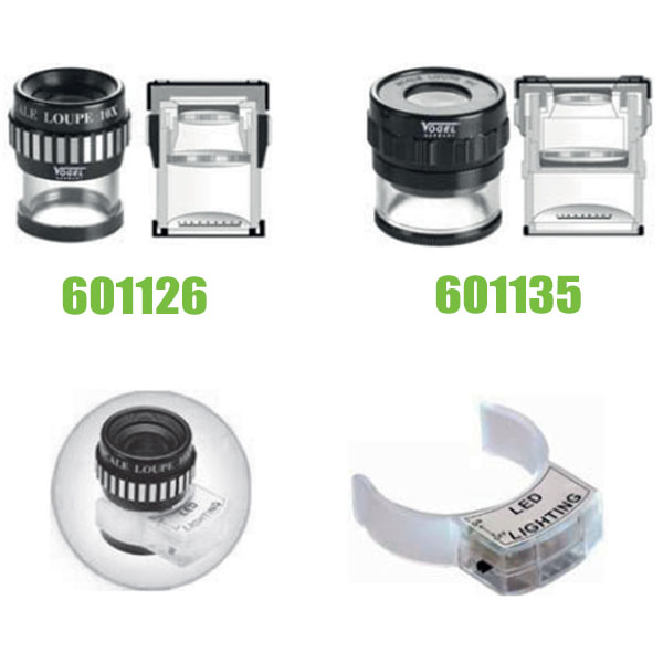 Kính lúp kỹ thuật 601135 và 601126, có đèn LED chiếu sáng bổ trợ