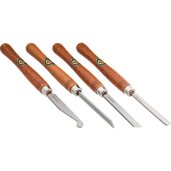 Drechslerbeitelsatz HSS im Karton, 4-tlg.mit Weißbuchenheft