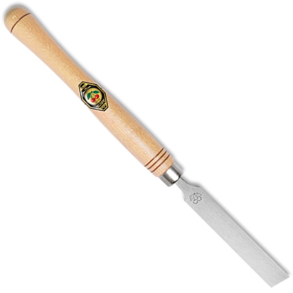 Drechslerbeitel mit Weißbuchenheftflach, schräg