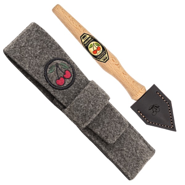 Anreißmesser in Filztaschemit Rotbuchenheft