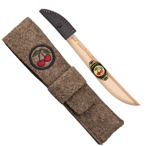Kerbschnitzmesser in Filztaschemit Weißbuchenheft
