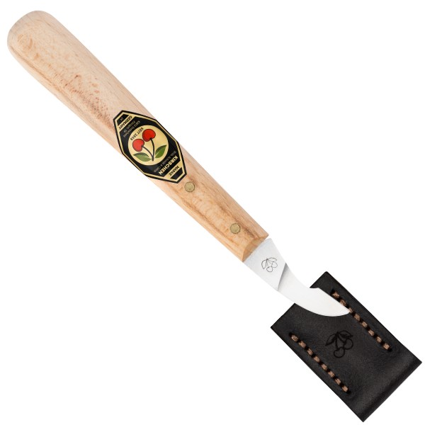 Dao chạm khắc với bảo vệ lưỡi da, lưỡi ngắn, nghiêng Kirschen 3351100