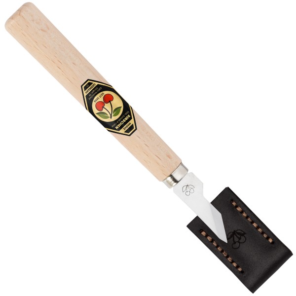 Dao chạm khắc với bảo vệ lưỡi da, lưỡi hẹp, nghiêng Kirschen 3356100