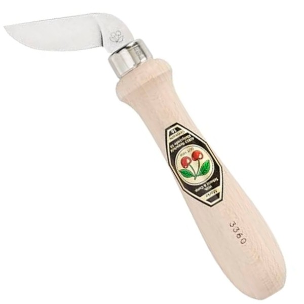 Kerbschnitzmesser | Seitwärts gebogene Schneidemit Weißbuchenheft