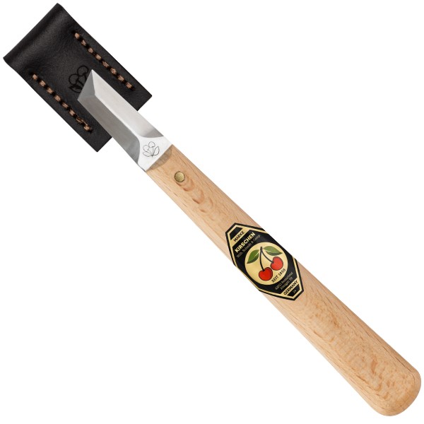 Kerbschnitzmesser mit Leder-Schneidenschutzdreischneidige Schneide