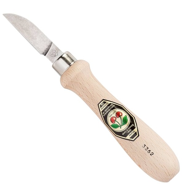 Kerbschnitzmesser | Runder Rücken | gerade Schneidemit Weißbuchenheft