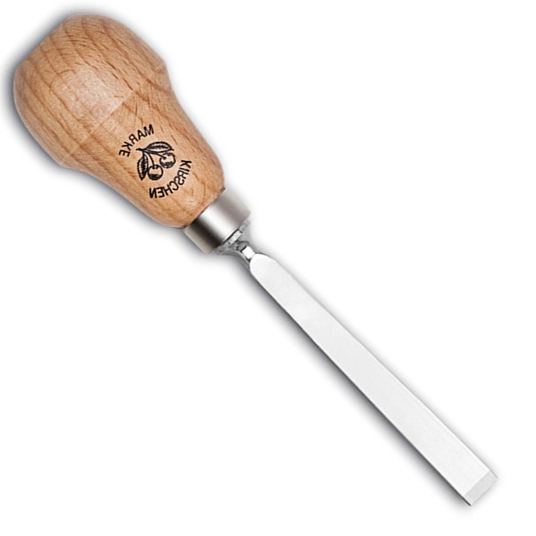 Đục chạm điêu khắc gỗ lưỡi bằng, cán gỗ hình quả lê, Kirschen 5601