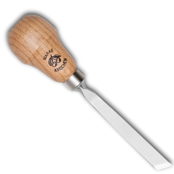 Kerbschnitzbeitel mit RotbuchenheftStich 1 | schräg | Birnenform