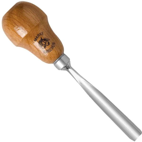 Kerbschnitzbeitel mit RotbuchenheftStich 10 | gerade | tiefe Höhlung | Birnenform