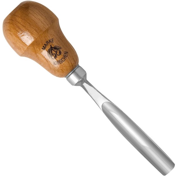 Kerbschnitzbeitel mit RotbuchenheftStich 6 | gebogen | flache Höhlung | Birnenform