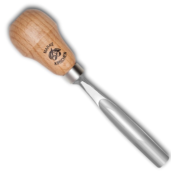 Kerbschnitzbeitel mit RotbuchenheftStich 10 | gebogen | tiefe Höhlung | Birnenform