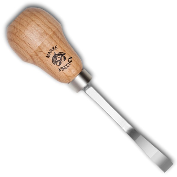 Kerbschnitzbeitel mit RotbuchenheftStich 1 | gekröpft | gerade Schneide | Birnenform