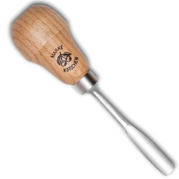 Kerbschnitzbeitel mit RotbuchenheftStich 8 | gekröpft | mittlere Höhlung | Birnenform