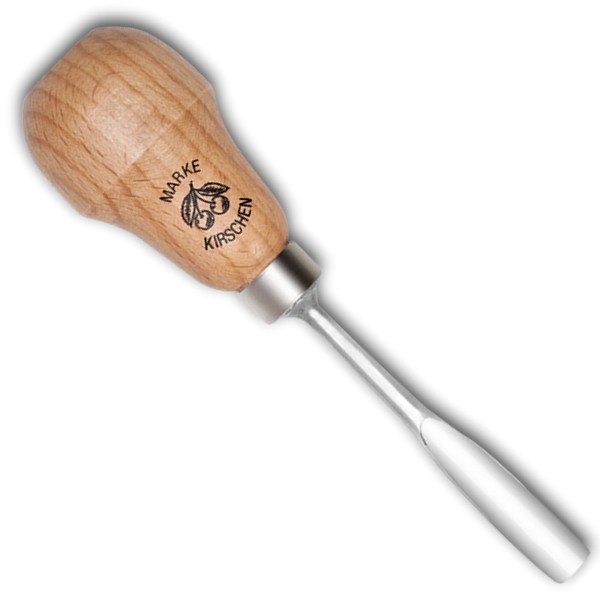 Kerbschnitzbeitel mit RotbuchenheftStich 10 | gekröpft | tiefe Höhlung | Birnenform