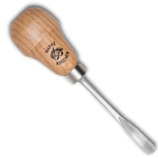 Kerbschnitzbeitel mit RotbuchenheftStich 39 | gekröpft | V-förmige Schneide | Birnenform