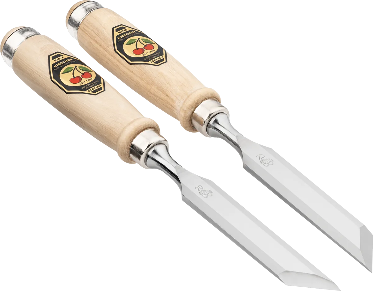 Kirschen firmer chisel set 1056026, left-right skew, 26mm blade, 45° bevel angle, 61 HRC hardness thumbnail 3