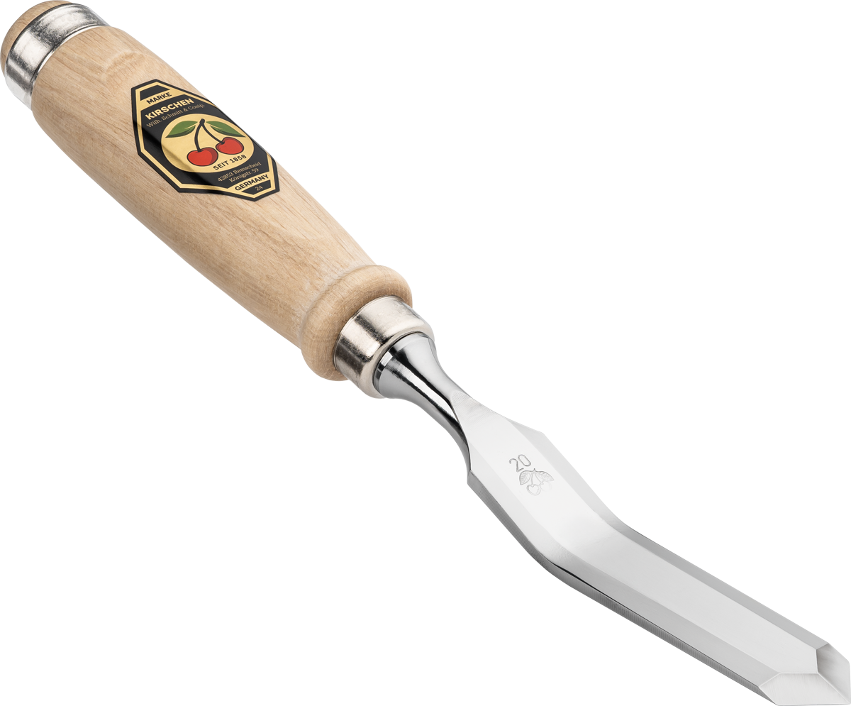 Stechbeitel mit Weißbuchenheftgekröpft mit spitzer Schneide thumbnail 2