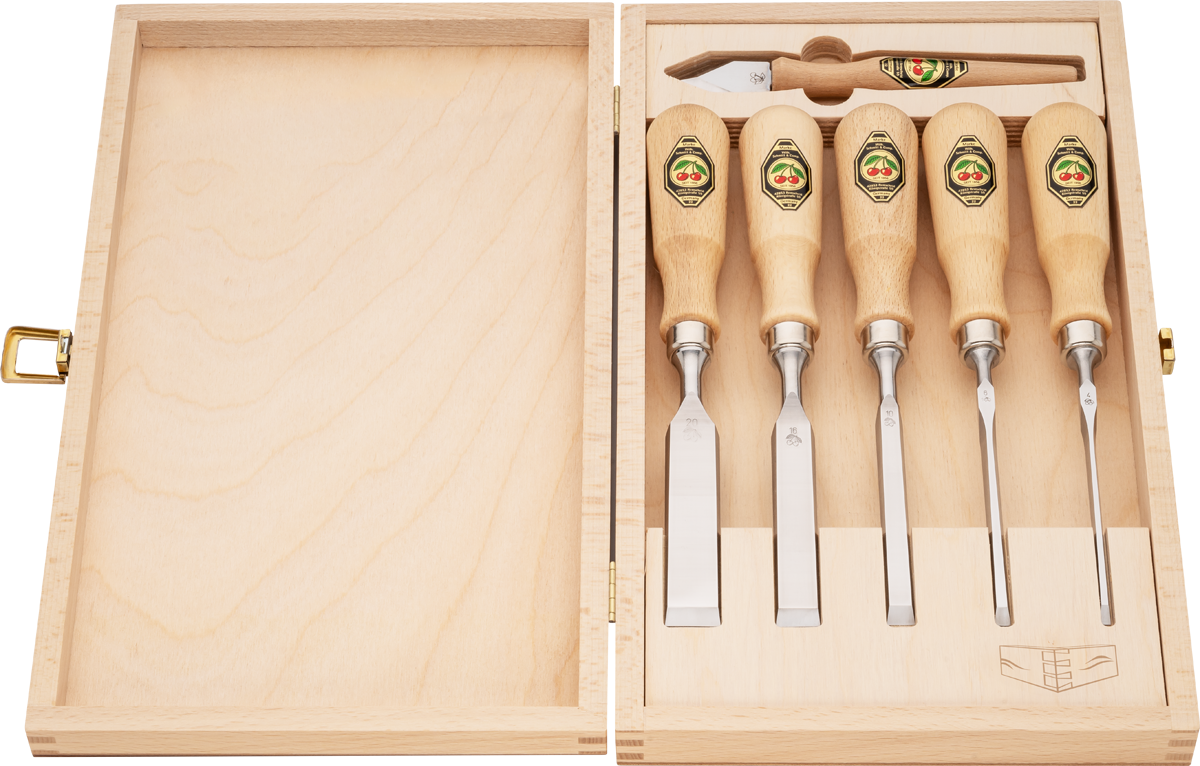 Stechbeitelsatz für Zinkenverbindungen | 6-teiligmit Rotbuchenheft thumbnail 3