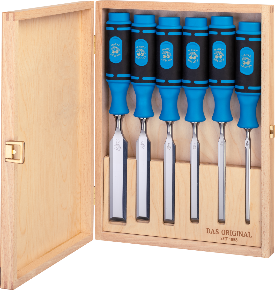 Stechbeitelsatz im Holzkasten | 6-teiligmit 2K-Heft thumbnail 2