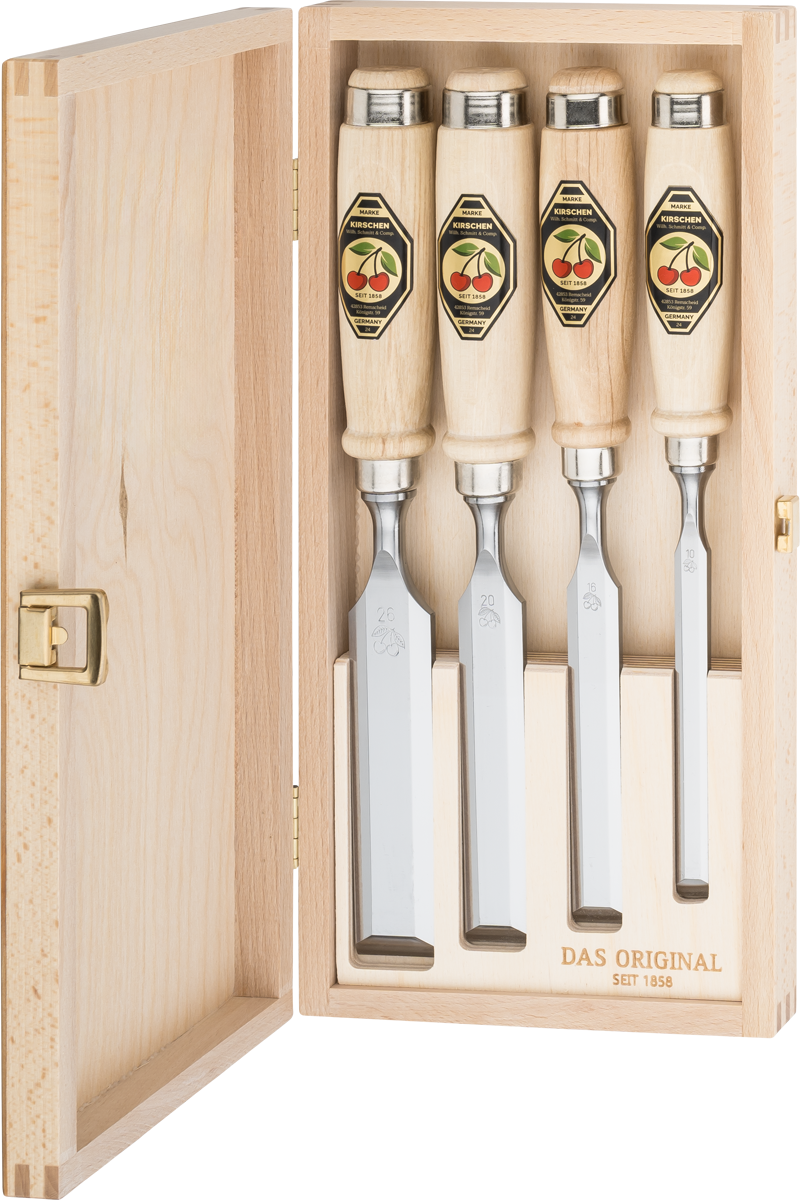 Stechbeitelsatz im Holzkasten | 4-teiligmit Weißbuchenheft thumbnail 2