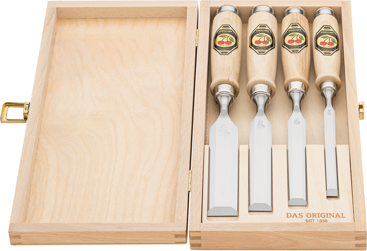 Stechbeitelsatz im Holzkasten | 4-teiligmit Weißbuchenheft thumbnail 3
