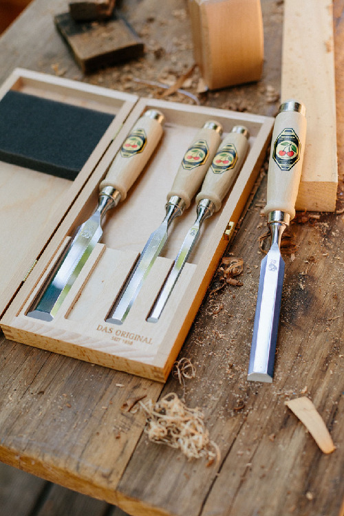 Stechbeitelsatz im Holzkasten | 4-teiligmit Weißbuchenheft thumbnail 5