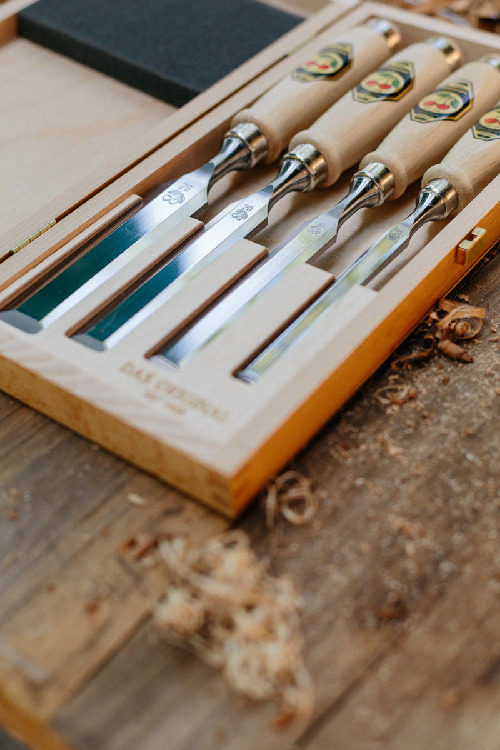 Stechbeitelsatz im Holzkasten | 4-teiligmit Weißbuchenheft thumbnail 6