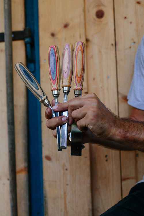 Stechbeitelsatz W.I.N.A.C im Holzkasten | 4-teiligmit Skateboardheften thumbnail 6