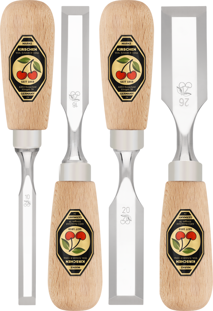 Kurzbeitelsatz im Karton | 4-teiligmit Rotbuchenheft thumbnail 2