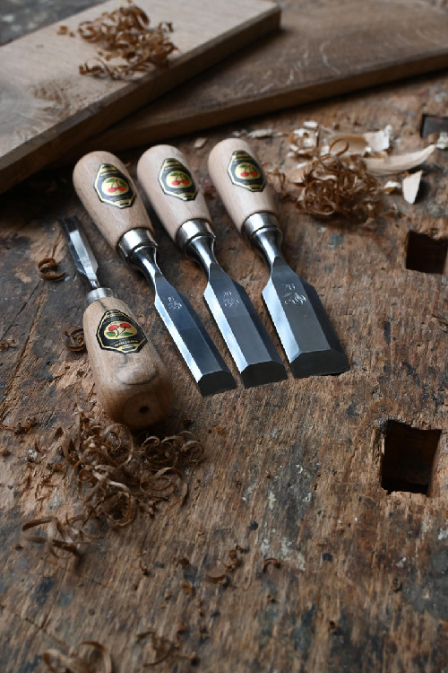 Kurzbeitelsatz im Karton | 4-teiligmit Rotbuchenheft thumbnail 4